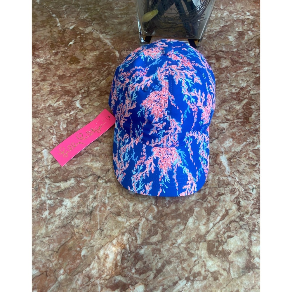 NWT Lilly Pulitzer Women's Run Around Baseball Hat Borealis Blue Cap Adjustable